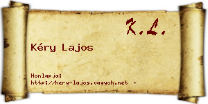 Kéry Lajos névjegykártya